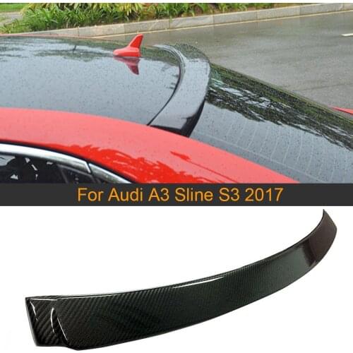 Car Rear Roof Wing Spoiler For Audi A3 Sline S3 2017 Carbon Fiber Rear Roof Boot Lip Wing Spoiler