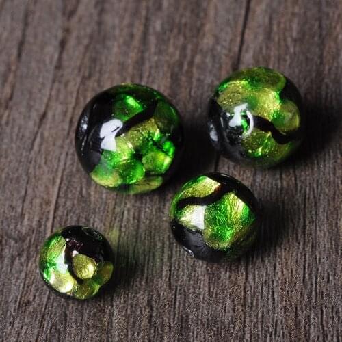 5pcs/lot 8mm 10mm 12mm 14mm 16mm Lampwork Colorful Gold Sand Glass Beads for DIY Beading Charm Bracelets Jewelry Making Findings