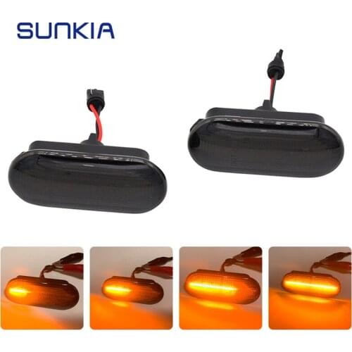 SUNKIA LED Side Marker Light for Ford LED Signal Light C-Max/Fiesta MK6/Focus MK2/Fusion/Galaxy Amber Flowing Signal Light