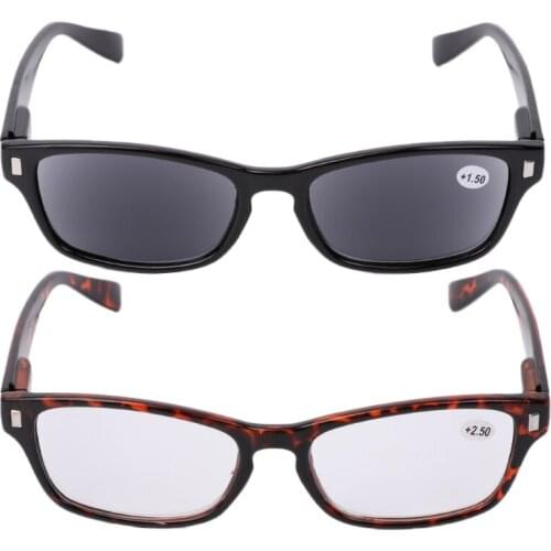 Unisex Reading Glasses Sun Presbyopia Eyeglasses Frame Resin Lens +1.0~+3.5 Gift