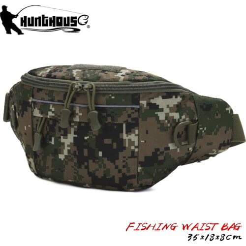 Hunthouse fishing Multi-Purpose Waist bag 35*18*8cm Camouflage Outdoor Portable Practical storage lure line hook fishing tackle