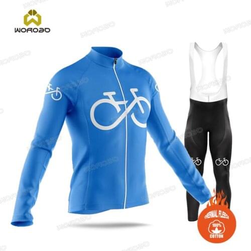 Cycling Jersey Set Road Bike Jacket Winter Long Sleeve Thermal Fleece Clothing Team Race Men Uniform MTB Sportswear Keep Warm
