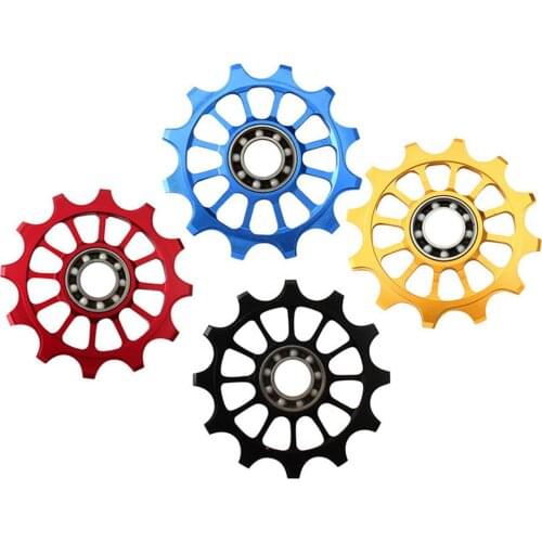 Bicycle Rear Derailleur Bike Guide Wheel Aluminum Alloy + Ceramic MTB BIke 12T Roller Pulley Wheel For Cycling Bike Accessories