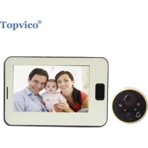 Topvico Video Peephole Door Bell Camera 4.3" Screen Watch Digtal Electronic Doorbell Video Door Viewer Video-eye Home Security