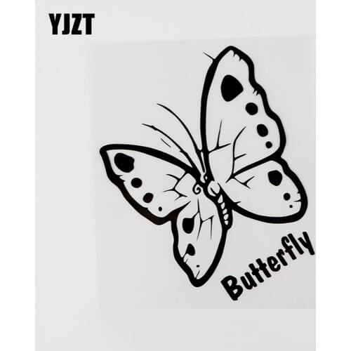 YJZT 11.6CMX14.1CM Beautiful Animal Butterfly Vinyl Car Sticker Decor Decal 8C-0173