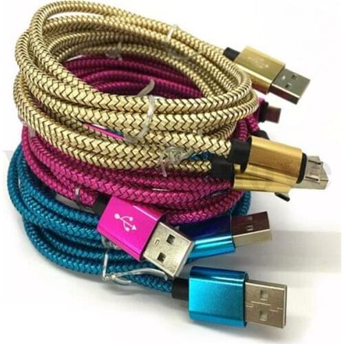 1m 2m 3m 8pin Quick Charging Braided Nylon fabric usb cable for iphone 5 6 7 plus 8 X