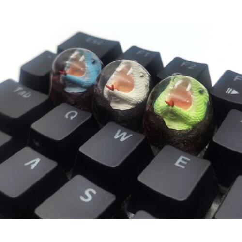1PC handmade customized translucent scary ball python Keycaps resin for cherry mx personality replacement part