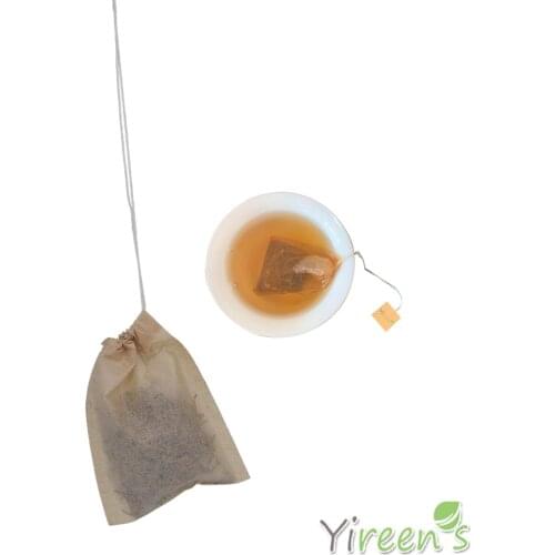 Free shipping! 100pcs/lot 50 X 70mm Brown color unbleached teabag Disposable Tea Filters Strings tea pouches, Customized tag