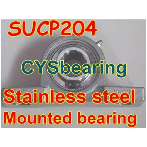 20mm shaft stainless steel SUCP204 mounted housing bearing , include SUC204 axle insert bearing and SP204 pillow block