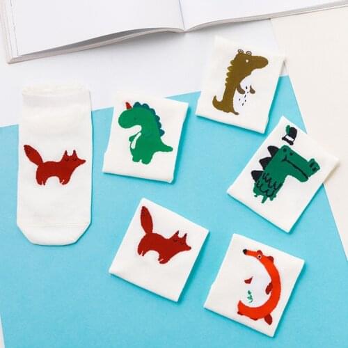 2019 Fashion japanese sweets women socks Cartoon dinosaur hedgehog fox crocodile socks spoof animal socks harajuku cotton socks
