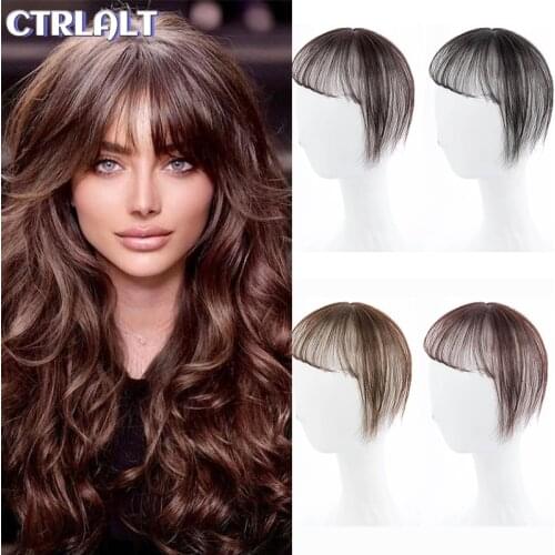 3D bangs female natural seamless imitation hair wig piece 3D air bangs replacement cover white hair natural and realistic