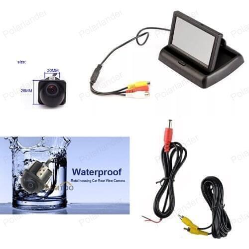 4.3 inch Foldable TFT-LCD display screen rearviwe monitor +reverse parking CCD camera for car parking ,free shipping