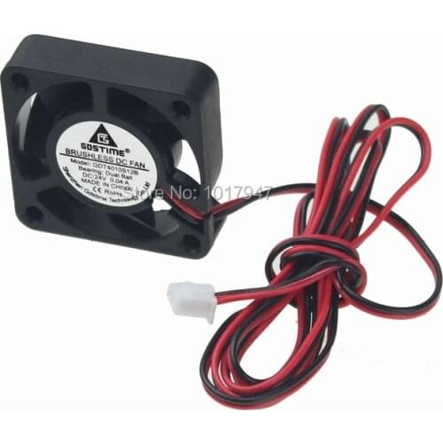 5 Pieces LOT Gdstime 12V 2Pin 1m Ball DC Cooling Fan 40mm 40x10mm 4cm 4010B RepRap 3D Printer CPU
