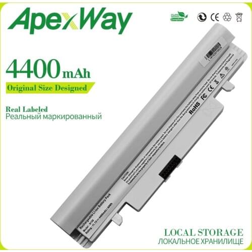 Apexway White 4400 mAh Laptop Battery for Samsung N143 N143P N145 N145P N250 N250P N260 N260P AA-PB2VC6B AA-PL2VC6W AA-PB2VC6W
