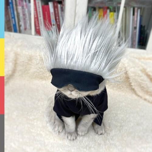 Anime Jujutsu Kaisen Gojo Satoru Little cat Headgear Eye mask Cosplay Costumes Spring Autumn Little Dog Pet supplies Xmas Gifts