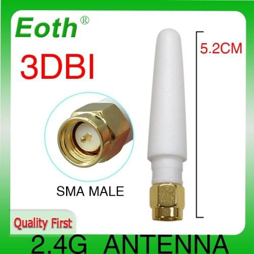 2.4GHz WIFI Antenna 3dbi Aerial SMA Male connector 2.4G wifi antena 2.4 ghz antenne wi-fi White for Wireless Router antenas
