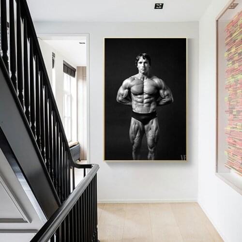 Arnold Schwarzenegger-Bodybuilding Motivational Quote Canvas Painting Poster and Prints Gym Room Fitness Sports Wall Art Picture