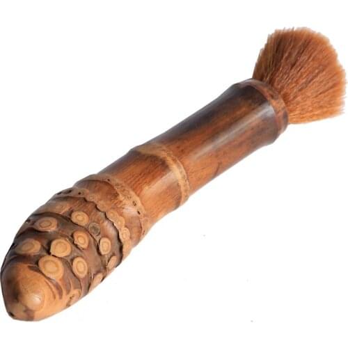 Retro Handmade Natural Bamboo Root Teapot Pen Tool Kungfu Tea Brush with Geniune Soft Fur Kung-fu Tea Accessories Wholesale
