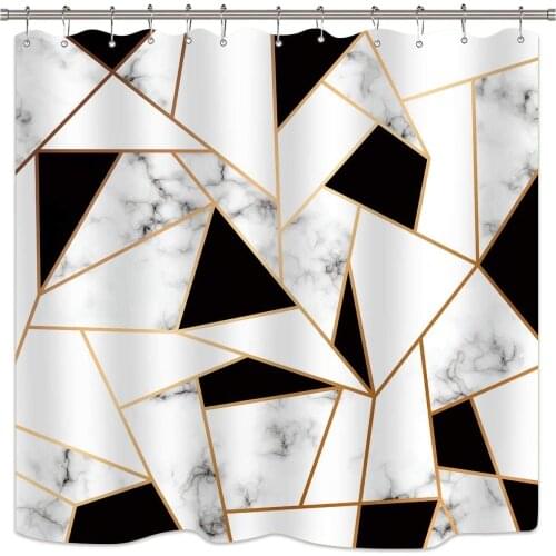 Black and White Geometric Surface Cracked Pattern Texture Pattern Art Printed Bathroom Décor