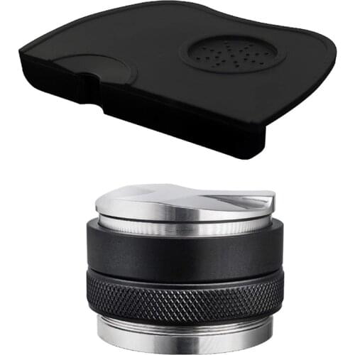 58mm Coffee Distributor & Tamper, Silicone Coffee Tamper mat, Espresso Tamper mat Dual Head Coffee Leveler