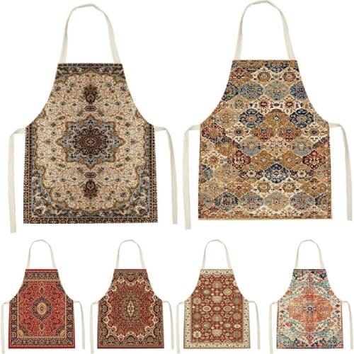 1 Pcs Chinese Ethnic Pattern Apron House Woman Baking Waist Bib Clean Sleeveless Apron Children Adult Bib Bib Apron Anti-Fouling