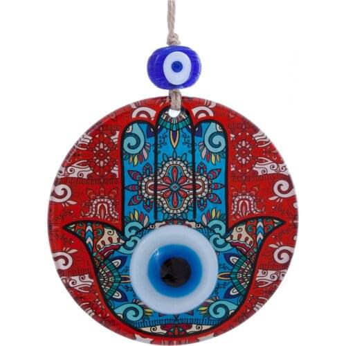 Fatma Master Hand Evil eye bead Fusion Glass Wall ornament decorations gift