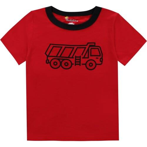 Toddler T-Shirts Cartoon Print Baby Boys T Shirt for Summer Kids Boys Truck T-Shirts Clothes Cotton Toddler Tops