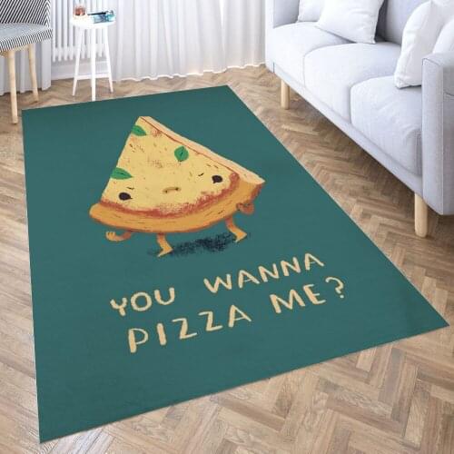 You wanna pizza me Carpet for Living Room 3D Anime Cartoon Rug Gamer Teen Room Bedside Lounge Rug Kids Children Floor Mats
