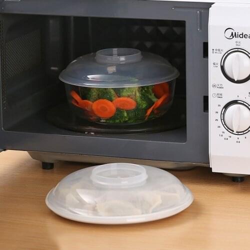 Kitchen Microwave Cover Heating Insulation Cover Round Vented Food Keep Fresh Cover Fridge Freezer Food Preservation Lids