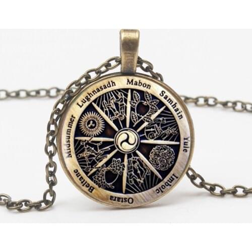 HOT! Retro Zodiac Wicca pendant accessories necklace crescent charm female long necklace jewelry men gift party souvenir