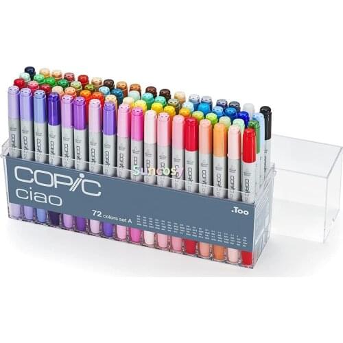 Copic Premium Artist Markers - 72 color Set A - Intermediate Level,brilliant line of color on comics, fashion designs