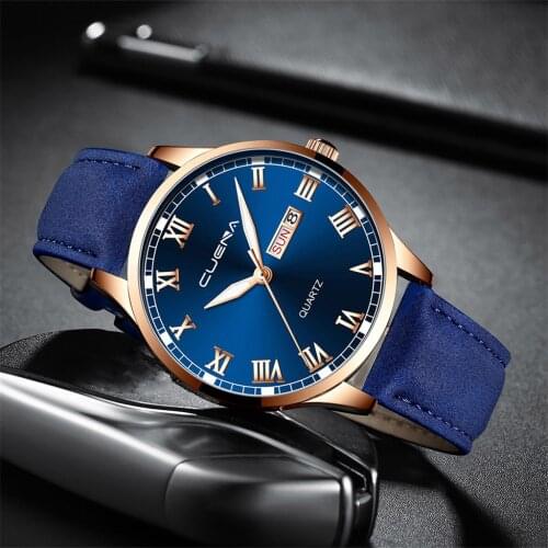 Mens Fashion Leather Strap Round Quartz Wristwatches Men Digital Wristwatches Waterproof Sport Watch Military Watch For Men
