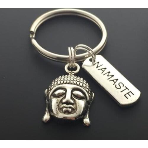 Namaste Buddha Keychain, Buddhist Accessories, Inspirational Gifts, Mindful Gift, Yoga Teacher Keychain, Meditation, Spiritual