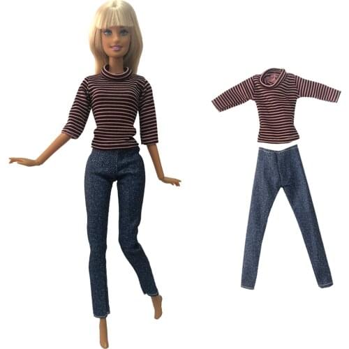 NK Newest Doll Noble Casual Autumn Set Exquisite Handmade Party Fashion Trousers Costume For Barbie Doll Best Child Gift 8X