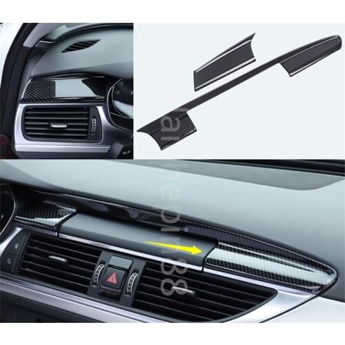 Carbon Fiber Interior GPS Navigation Cover Trim Strips For Audi A6 C7 2012-2018 Car Styling Accessories