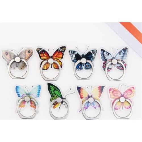 Cartoon Butterfly Insect Phone Stand Mobile Finger Ring 360 Degree Rotation Holder For IPhone X 7 Plus Samsung Xiaomi