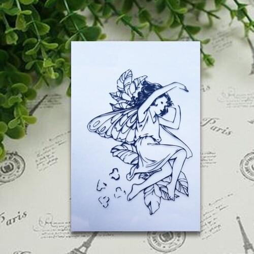 9*6 Fairy Butterfly Clear Stamps Transparent Silicone Stamp/Seal DIY Scrapbooking/Photo Album Christmas Halloween Sheets