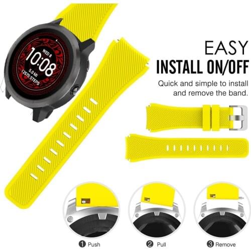 22mm Silicone Band for Galaxy Watch 46mm 3 45mm Sports Strap for Samsung Gear S3 Frontier/Classic Garmin Vivoactive 4 Venu 2