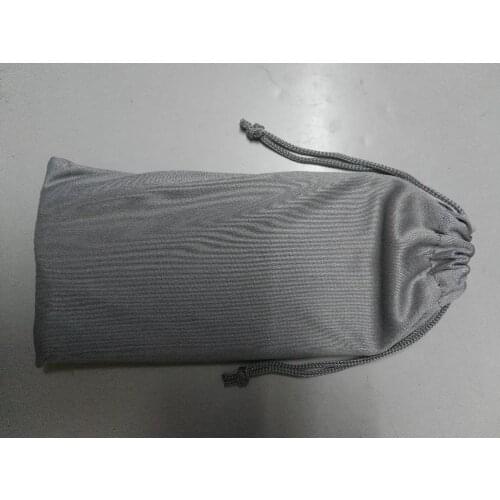 Special sale 25pcs high quality grey microfiber cheap drawstring bag custom 9*18cm sunglasses bag for sunglasses packaging