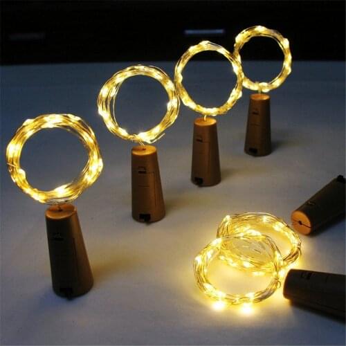 Battery Power 1M 2M Wine Bottle Cork Lights String Fairy Lights Party Wedding Christmas Halloween Decoration Bar Bottle Lights