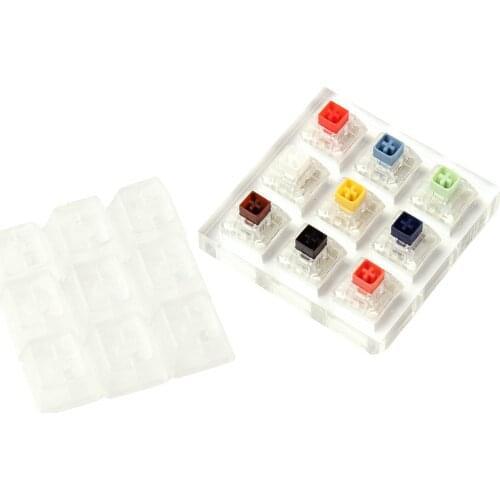 DIY 9-Key Clear Switches Tester for Mechanical Keyboard, Professional, Purple Orange Yellow Gold