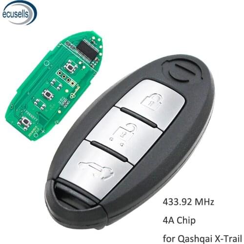 3B Car Smart Remote Key for NISSAN Qashqai X-Trail Keyless Entry Controller for Continontal PULSAR 433.92MHz 4A Chip