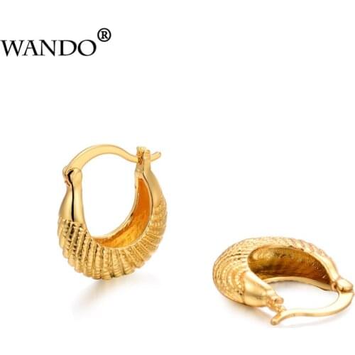 Wando Trendy Ethiopian jewelry Small pocket Earrings for Women/Girls Arab African Jewelry Gold Color Pendientes Wedding Gifts
