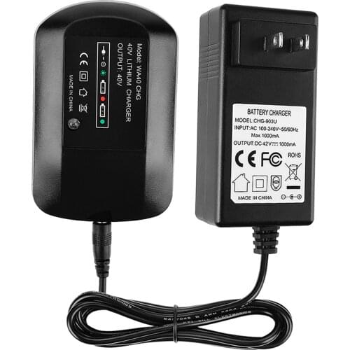 Lithium Battery Charger Replace Accessory Charger Black for WG380 WG580 Lithium Battery