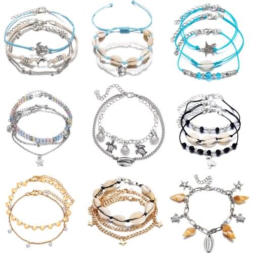 Bohemian Turtle Anklets For Women Star Shell Tortoise Female Anklets Bracelets On The Leg Foot Ocean Anklet Wedding Jewelry