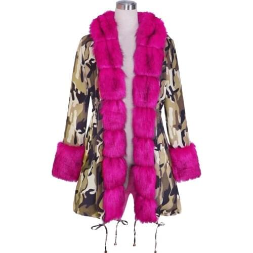 Padded Coat Womens 2020 European And American Cotton Clothing Winter Warm Outwear Hooded Big Fur Collar Cotton Coat Female E146