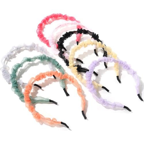 1pc princess Headbands Pleated Yarn Sweet Headband Hair Hoops Holder Ornament Head Band Lady girl Fashion Hair Accessories