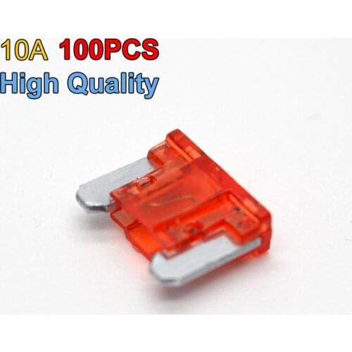 100PCS New 10A Auto Car Boats Blade Fuses Mini Size Type 10 Amp Free Shipping