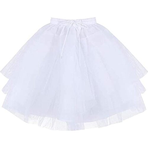 3 Layered Net Sips Girls Underskirts Crinoline Flower Girl Petticoat Hoopless