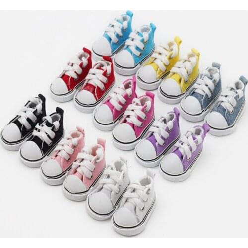 7pair 1/6 BJD Doll Shoes 5cm Canvas BJD Handsome Candy Color Sneakers Toy For Girls Fashion Shoes For Dolls Accessories
